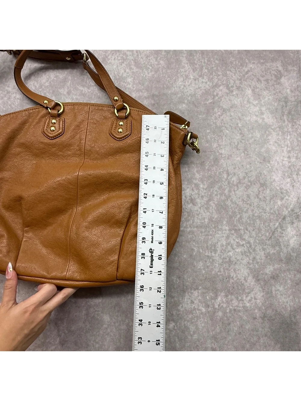Coach Leather Shoulder Bag Satchel Cognac Brown F23684